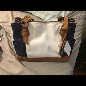 Giani Bernini Blue and White Bag